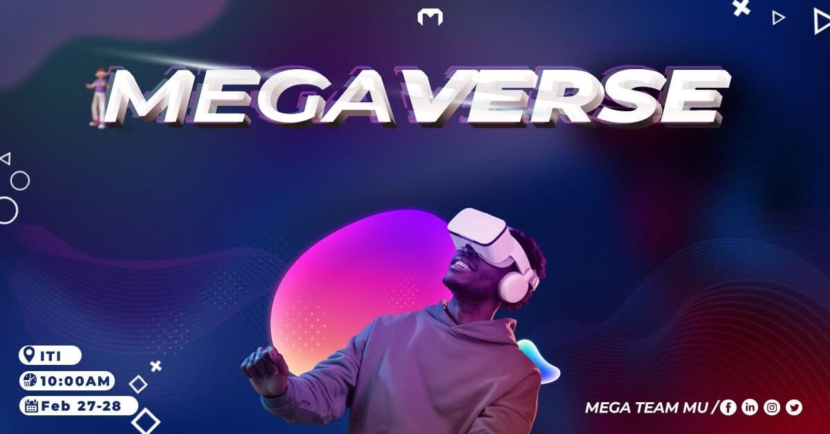 Megaverse event poster – exploring VR and the Metaverse